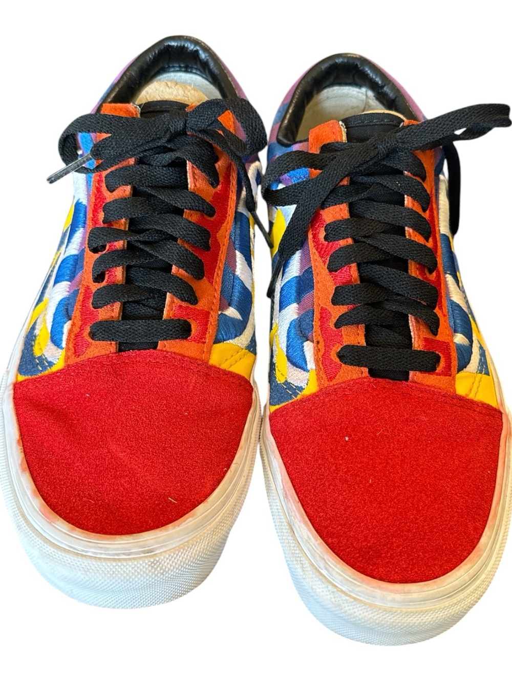 Vans Multicolor Purple Blue Orange Red Yellow Canvas Low-Top Sneaker